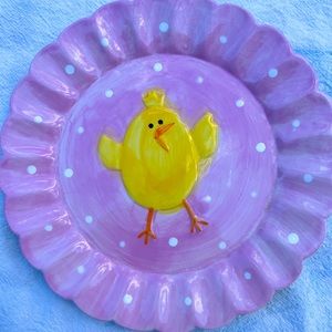 Easter peep plate. Hand painted